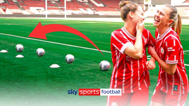 Bristol City Women take on the Shuffle Ball Challenge