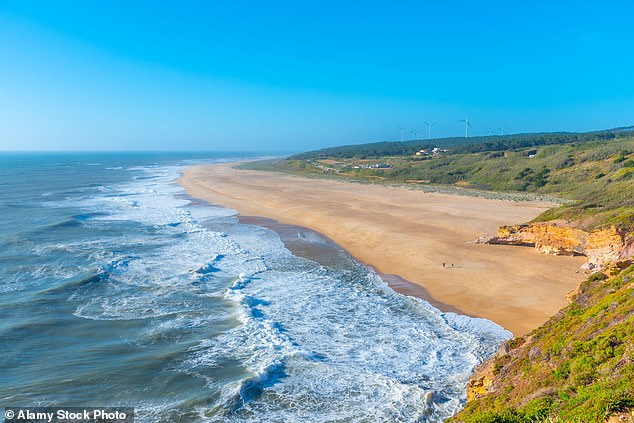 A British man drowned after being swept out to sea by strong currents on a Portuguese beach (file image from Nazare beach, Portugal)