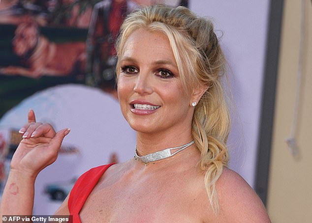 The latest: Britney Spears, 41, told a police officer she urgently needed to use the bathroom when she was pulled over earlier this month after being seen crossing double lines.  Pictured in 2019 in LA