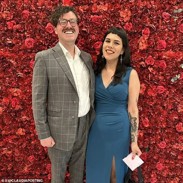 Carson was returning home from a wedding when horror struck - and his girlfriend Claudia posted a photo of them smiling together just hours before the tragedy.  They wear the same outfits as in the security footage