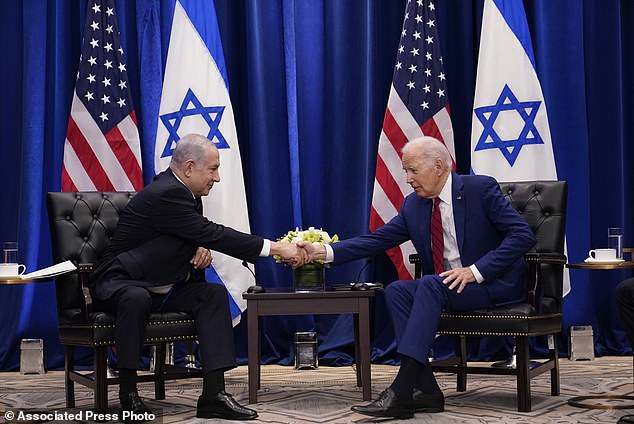 President Joe Biden meets with Israeli Prime Minister Benjamin Netanyahu in New York, Wednesday, September 20, 2023. Biden was in New York to address the 78th United Nations General Assembly.  (AP Photo/Susan Walsh)