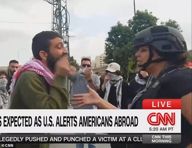 CNN reporter Sara Sidner was accosted by a group of Palestinians on Friday while reporting from the West Bank