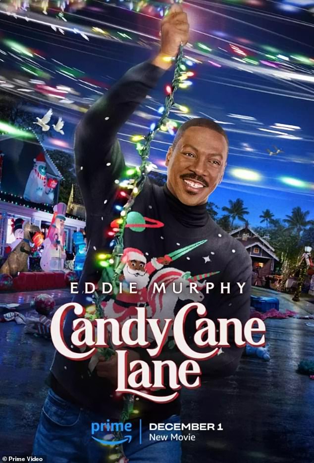 First Look: The first teaser for the movie Candy Cane Lane was released on Thursday.  Eddie Murphy, 62, stars Tracee Ellis Roos as his wife.  Synopsis: A man makes a deal with a mischievous elf who casts a magical spell that brings the 12 days of Christmas to life.  The film, directed by Reginald Hudlin, is scheduled to be released on December 1, 2023.