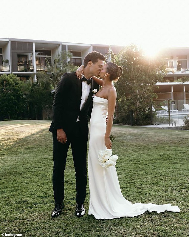 Jack Silvagni is a married man.  The Carlton Football Club player walked down the aisle with Grace Phillips in Noosa last week.  Both shown