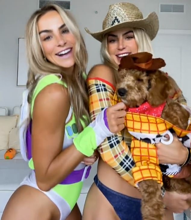 The Cavinder twins showed off their 'Toy Story' costumes in a new Halloween video on TikTok