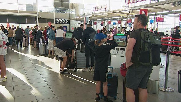 Passengers are facing a long day of cancellations and lengthy delays at Sydney Airport