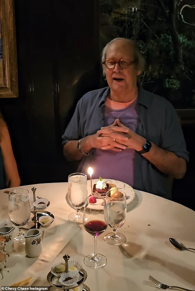 Milestone: Chevy Chase celebrates turning 80 by having fancy dinner in New York with loved ones