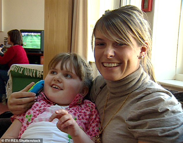 Tragic loss: Rosie passed away aged 14 in 2013 after a lifelong battle with Rett syndrome, a rare brain disorder that causes severe disability (pictured in 2006)