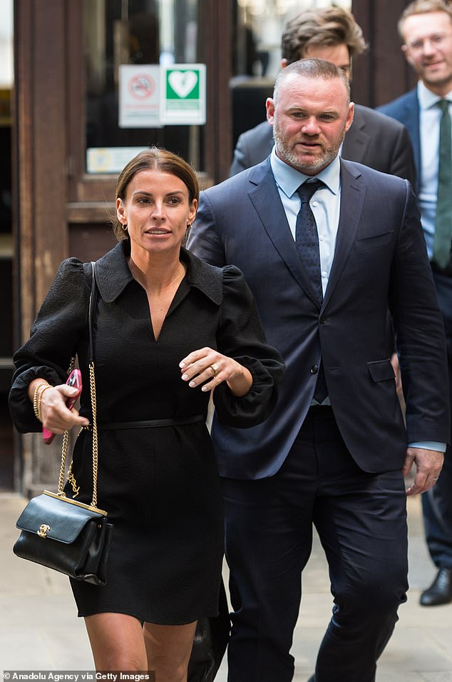 Come home!  Coleen appeared to be in high spirits as it was announced on Wednesday that her husband Wayne is returning to English football as the new manager of Championship club Birmingham on a three-and-a-half-year deal (pictured together during the Vagata Christie trial in May 2022)