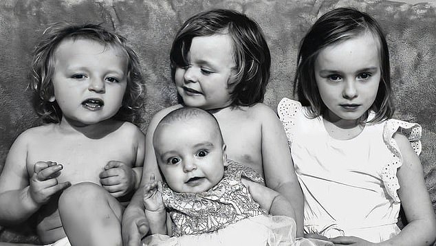 Mavis and Isaac (center and right) are in intensive care with severe burns.  Ashlynn and Saige (front, as a baby and left) died in the fire