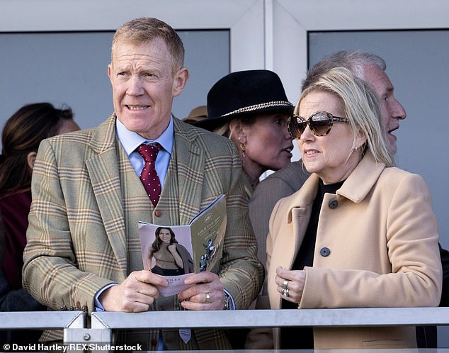 Tough times: Adam Henson admitted he and wife Charlie (pictured in March) 'cried a lot' at their wedding after rushing to get married following Charlie's cancer diagnosis