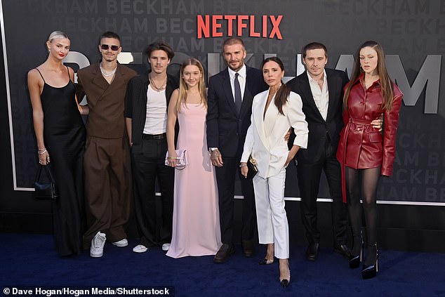 Where is she?  Tana was noticeably absent from the premiere of Cruz's family's Netflix series two weeks ago (Cruz pictured third left with Mia Regan, Romeo, Harper, David, Victoria, Brookyln and Nicola Peltz)