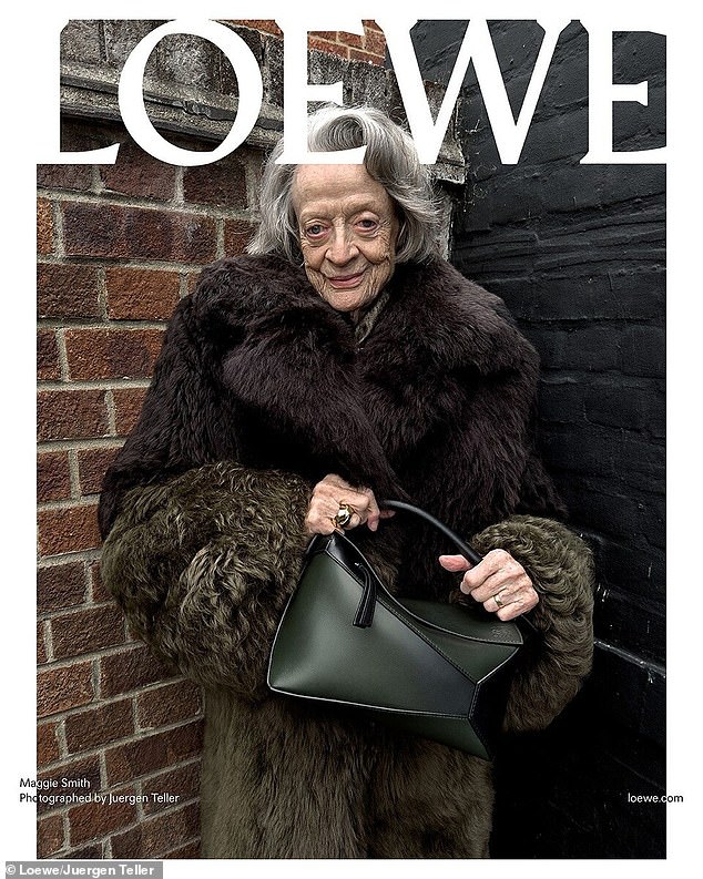 Looking good: Dame Maggie Smith, 88, proved to be the ultimate fashion icon as she got fans excited for the new Loewe campaign