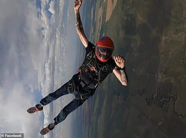 Jacob Glenn Todd (pictured) tragically died on October 15 in Texas when his parachute malfunctioned while skydiving.  He was nearing the end of his skydiving season and was about to make his hundredth dive.  This image is from a previous jump