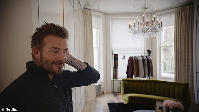 Neat and tidy: David Beckham showed off his impeccably organized wardrobe in BECKHAM docuseries as he spoke about his 'obsession' with keeping things in order