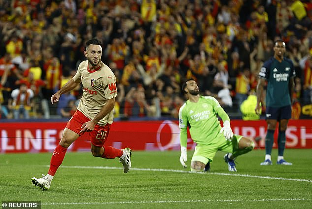 Adrien Thomasson drives away in celebration after scoring against Arsenal on Tuesday