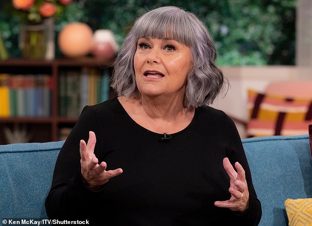 Lasting memory: Dawn French, 66, recalled the 'horribly scary' moment she met the late Queen Mother aged four, with the star claiming the moment was 'furious' behind her (pictured by Dawn on Friday Morning)