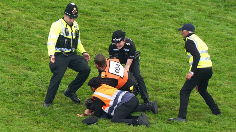 Protester arrested by police after entering Epsom track ahead of Betfred Derby