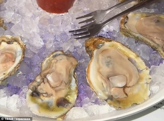 The women ordered and slurped 48 oysters while on a first date with a man she had met a few weeks earlier while out with friends