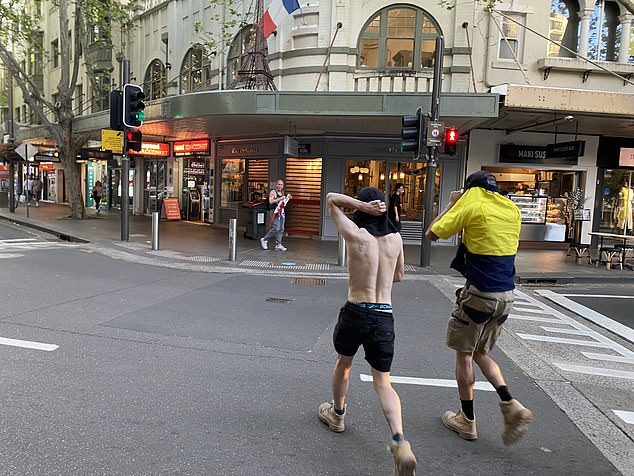 Three men have each been charged with offensive behavior in/near a public place/school and knowingly displaying a Nazi symbol in a public act without justification