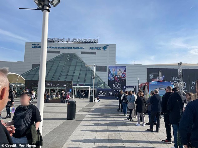 Disney's 100th anniversary expo in London has been branded a 'total mess' by disgruntled guests who say they waited for hours in the cold outside the ExCel center