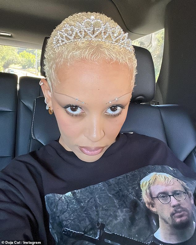 Backlash: Doja Cat faced serious backlash from her Instagram followers after she posted a photo of herself wearing a sweater with Neo Nazi Sam Hyde's face printed on it