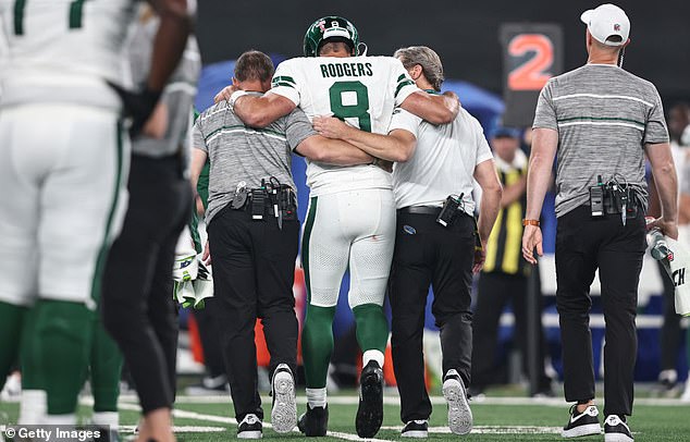 Rodgers suffered an Achilles tendon in the first quarter of the Jets' Week 1 game against the Bills