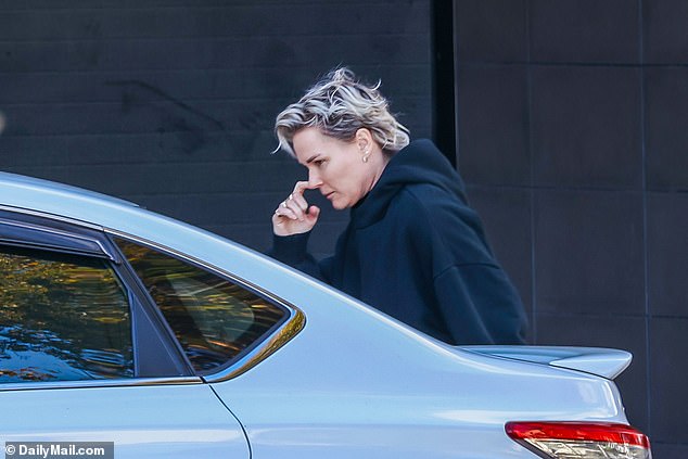 Ashlyn Harris was spotted loading her bags into a car heading to the airport in New Jersey