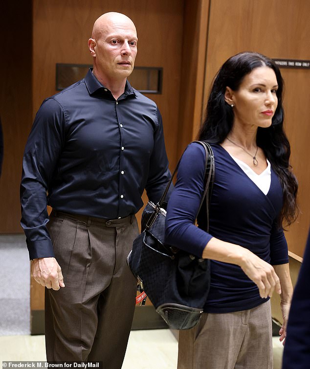 Joseph Gatt, 51, was seen at the Los Angeles courthouse on Monday with his longtime girlfriend, actress and writer Mercy Malick