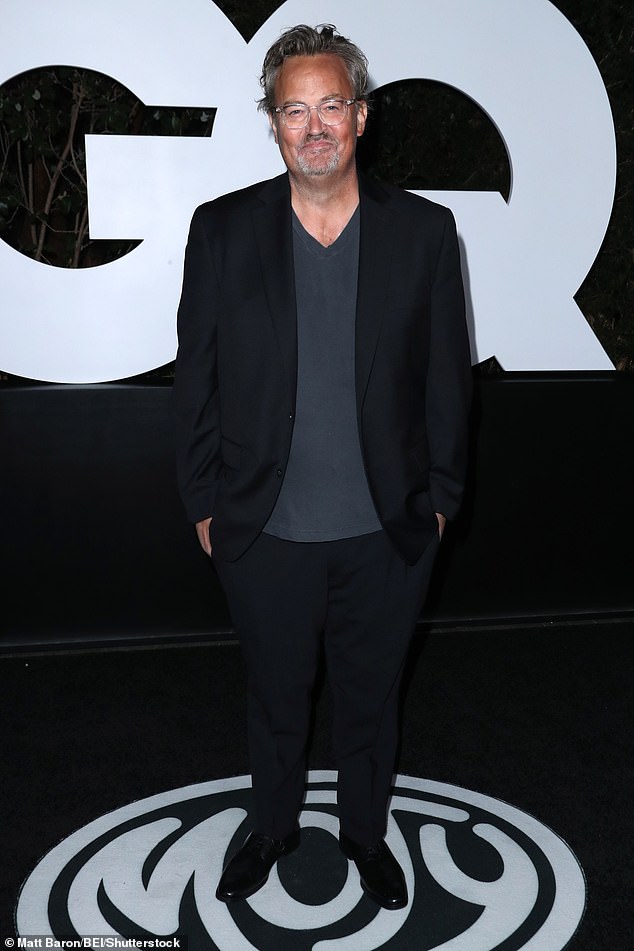 Matthew Perry, pictured last November, had been off booze and 'seemed to be doing well' in the run-up to his death, a fellow member of his AA program told DailyMail.com