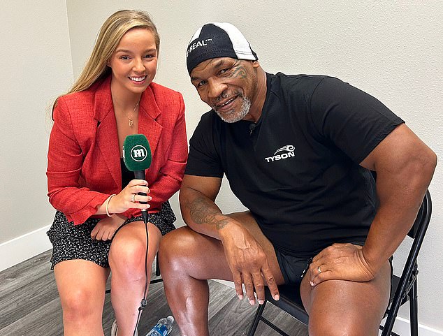 Tyson sat down with Mail Sport at a small gym in Las Vegas (above)