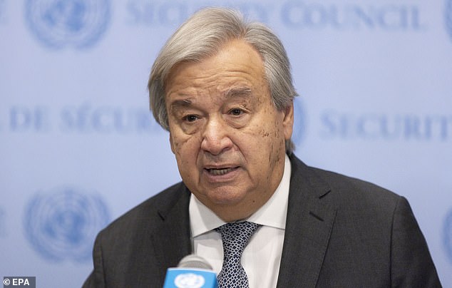 UN Secretary-General António Guterres told the Security Council on Tuesday: 'It is important to also recognize that Hamas' attacks have not occurred in a vacuum.  The Palestinian people have been subjected to 56 years of suffocating occupation