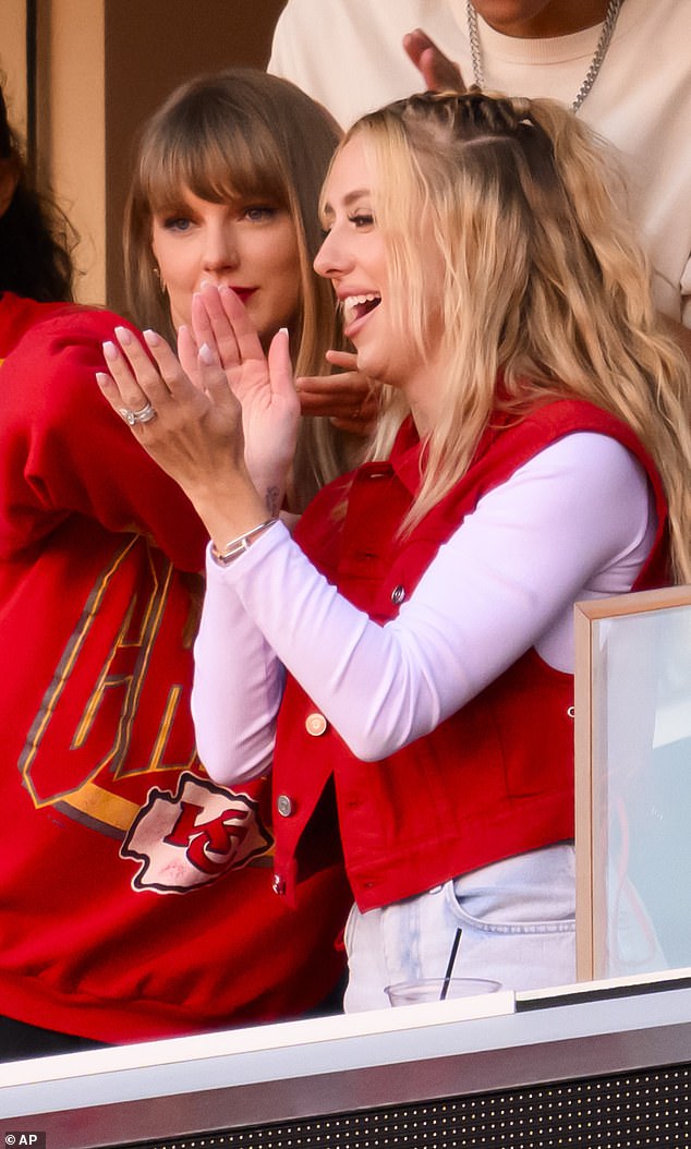 Taylor Swift, 33, and Brittany Mahomes, 28, watched the Kansas City Chiefs against the Los Angeles Chargers together on Sunday