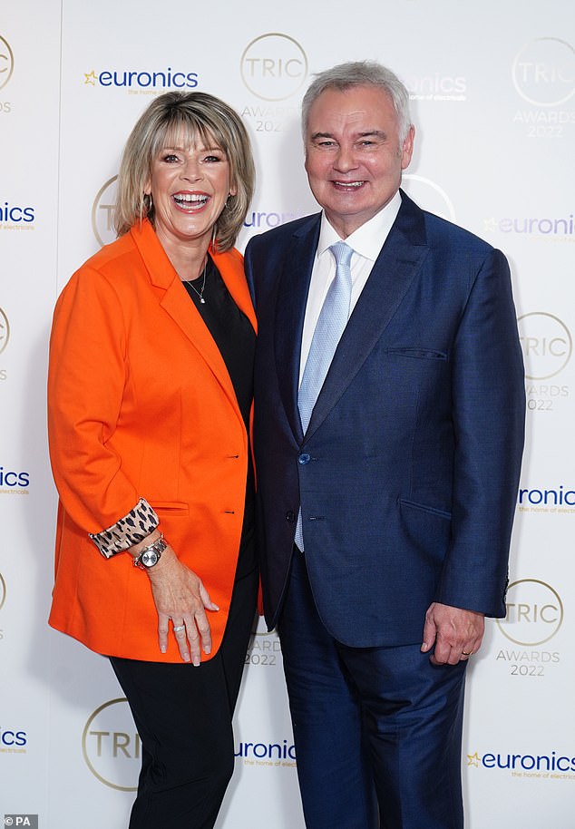 Grateful: The TV star praised those around him who are on hand to help, including his beloved wife Ruth Langsford, 63 (Ruth and Eamon pictured last July)