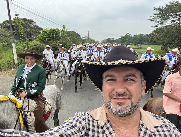 Ecuadorian councilor Charbel Rouhana (right) was shot dead in front of his home in the coastal town of Yaguachi on Tuesday evening.  No arrests have been reported