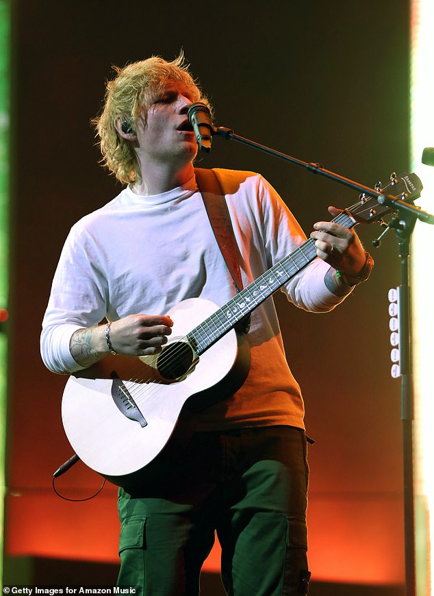 Pop superstar Ed Sheeran has rocketed to the top of Australia's ARIA chart with his latest album, Autumn Variations.  Pictured: Sheeran performed in Los Angeles last month