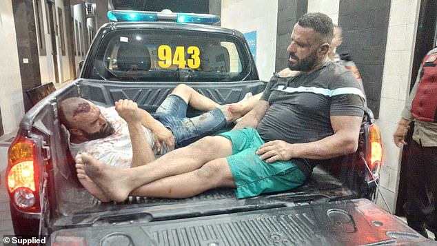 Milard Said, 32, and Maroun Mardini, 39, believed to be living in Sydney, were leaving the Atlas Super Club in North Kuta, southern Indonesia's party island, at around 10.15pm on Monday when they got into a heated argument with security the club (both men are in the photo)