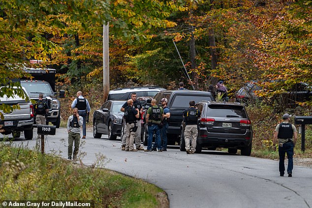 A series of four loud bangs were heard Thursday evening near this home in Bowdoin, Maine, connected to Robert Card