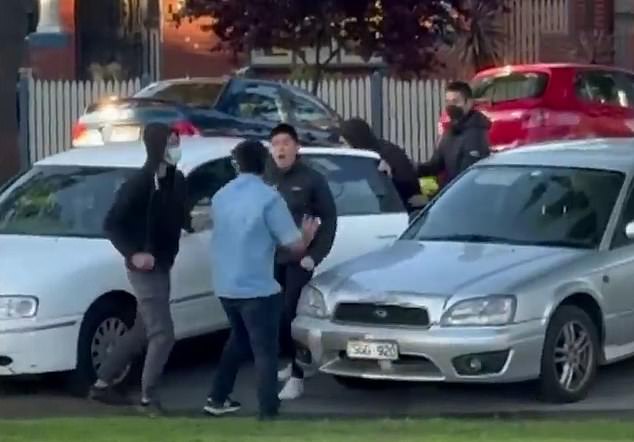 A man and his two friends were attacked by a group of young men (above) after confronting them about their dodgy selling on Facebook Marketplace