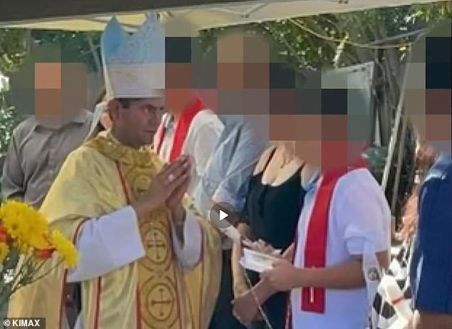 Two scammers have posed as Catholic priests from Mexico to scam unsuspecting worshipers out of hundreds of dollars for fake ceremonies.  (Pictured: one of the alleged fake priests)