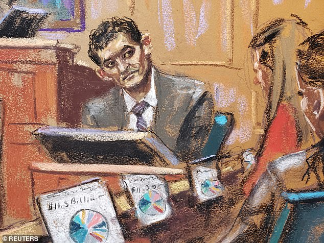 Bankman-Fried pictured in a courtroom sketch during his Oct. 31 grilling