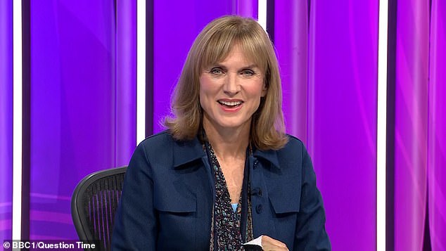 Injured: The BBC star, 59, was in Wolverhampton to discuss the big political issues of the week, but before starting the debate with her guests she discussed her injuries