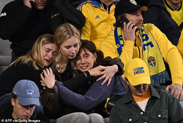 Terrified Belgian and Swedish supporters were locked up in the King Baudouin Stadium in Brussels on Monday after two fans were shot dead.  The match was stopped at halftime