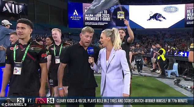 Mick Fanning looked worse for wear after Penrith's grand final win