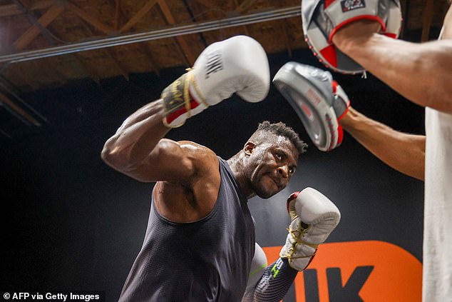 Ngannou was put through his paces by trainer Tyson during a media workout earlier in September