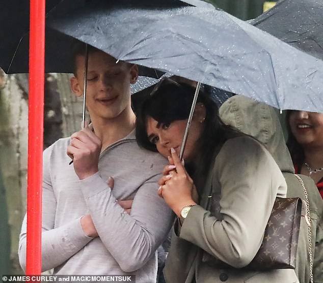 A new couple?  Freddie Brazier, 19, put on a very cozy display with the mystery brunette as they arrived at the Strictly Come Dancing studios in London on Saturday