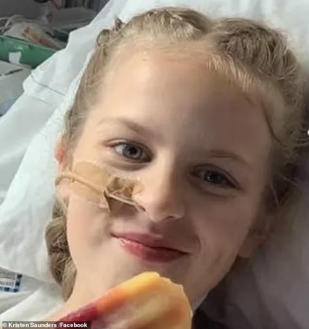 A nine-year-old girl (pictured) almost died because of a little-known danger hidden in her bacon and egg rolls, and her mother wants people to be aware of it so it doesn't happen again