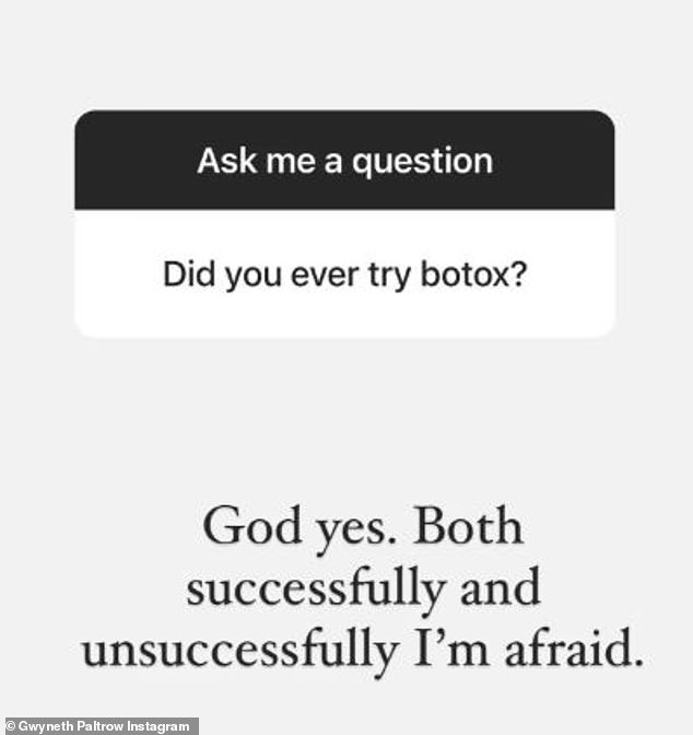 Opening: In response to the question, the Oscar winner wrote on her Instagram stories: “God yes.  Both successful and unsuccessful, I'm afraid'