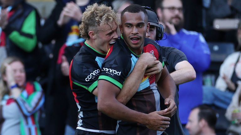 Will Joseph and Louis Lynagh scored tries for Harlequins in the Premier League win against Exeter