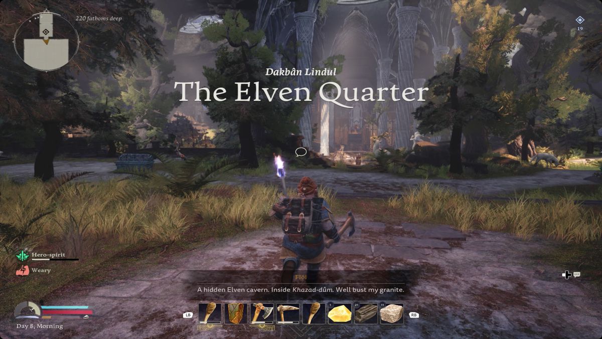 Return to the Moria player arriving in the Elven Quarter